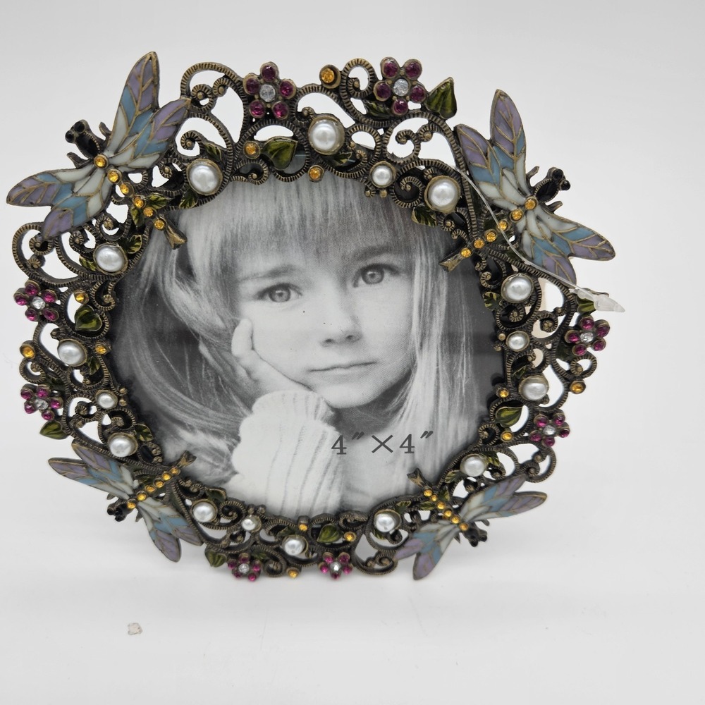 Cottagecore 4x4 Adorned Dragonfly Frame Boho NWT